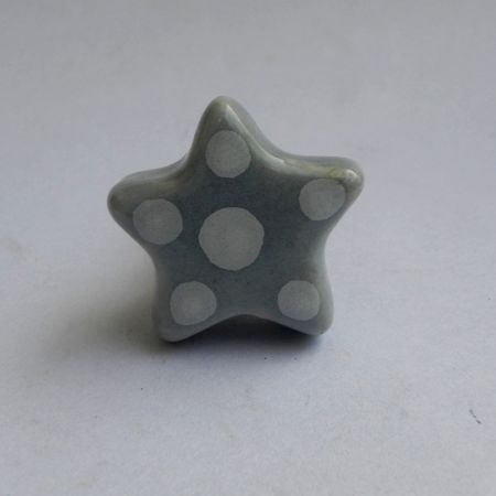 Light Grey Dotted Star Shaped Knob