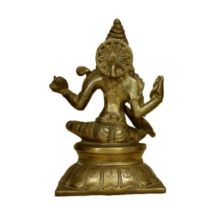 Brass Saraswati (Ht-7.9 Inches)