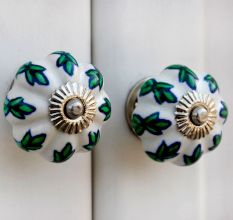 White Green Leaf Melon Drawer Knob