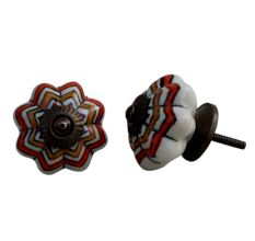 Mixed Floral Melon Ceramic Knob