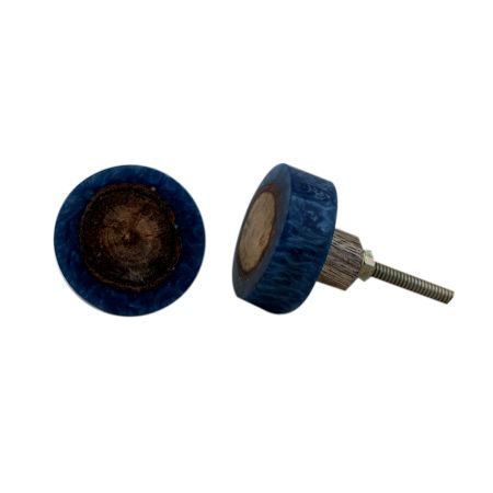 Stone Slate Blue Knot Resin Round Knob