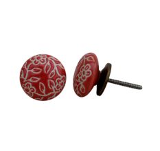 Pastel Red Etched Knob