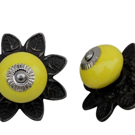 Yellow Ceramic Protia Knob