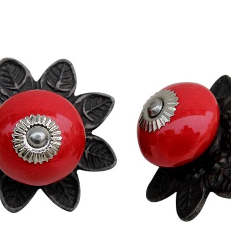 Red Ceramic Protia Knob