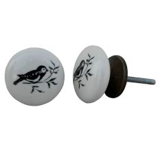 Black Bird Ceramic Knob