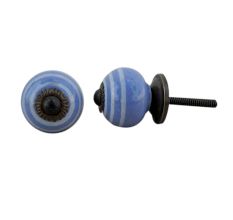 Blue Striped Small Knob