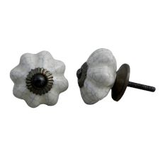 Cream Melon Crackle Ceramic Cabinet Knob Online