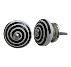 Black Pattern Flat Knob