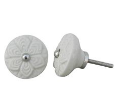 Cream Wheel Flower Knob