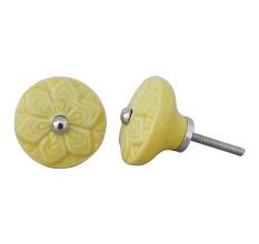 Yellow Wheel Flower Knob