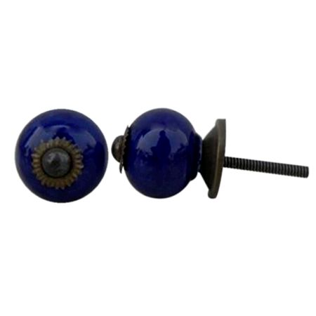 Navy Blue Ceramic Knob