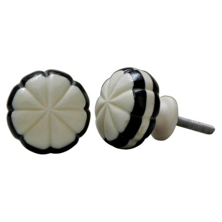 White With Black Knob