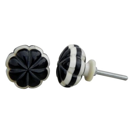 Black With White Bone Knobs