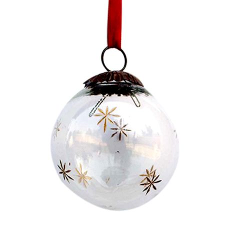 Clear Plum Golden Star Cut Christmas Hanging
