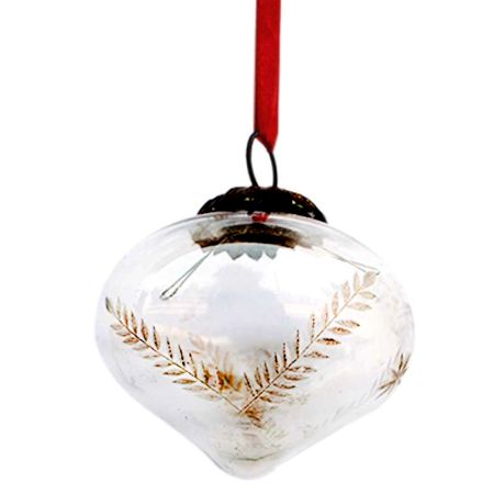 Clear Turnip Golden Leaf Cut Christmas Hanging