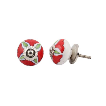 Hibiscus Green Flower Ceramic Dresser Knob Online