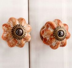 Brown Marble Melon Drawer Knob