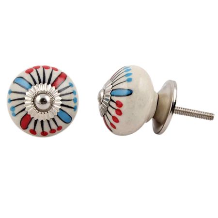 Blue And Red Ceramic Cabinet Knob Online