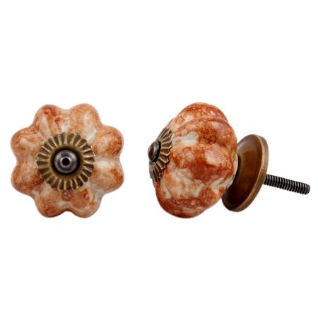 Brown Marble Melon Drawer Knob