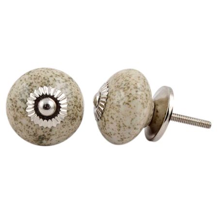 Cream Forest Green Drawer Knob