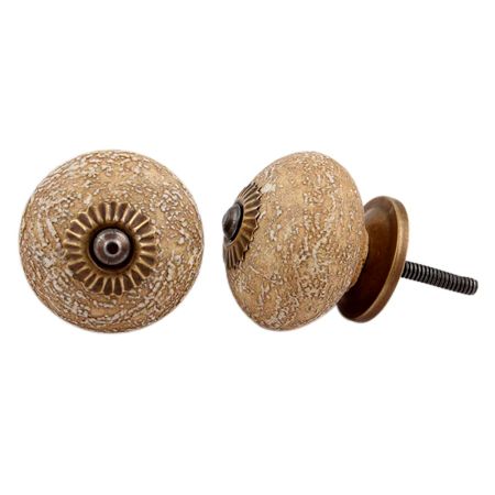 Mustard Round Ceramic Knob