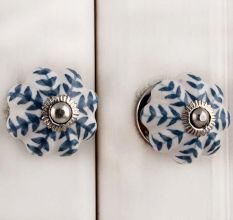 White Blue Leafy Melon Knob