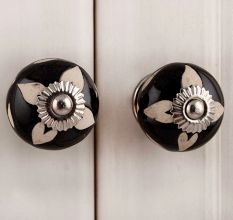 Black Etched Ceramic Knob 40