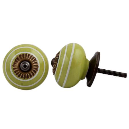 Lime Green White Knob