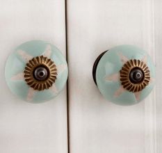 Sage Green Etched Ceramic Knob-37