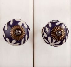 Purple Etched Ceramic Knob 45