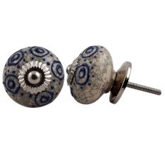 Blue Decorative Crackle Ceramic Dresser Knob