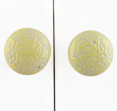 Yellow Etched Flat Knob