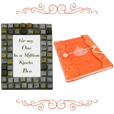 Computer Key Photoframe With Orange Diary (Combo Pack)