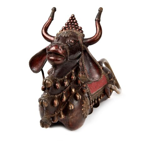Nandi Sitting Dhokra Metal Art Figurine