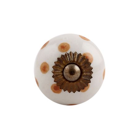 White Camel Dot Ceramic Knob