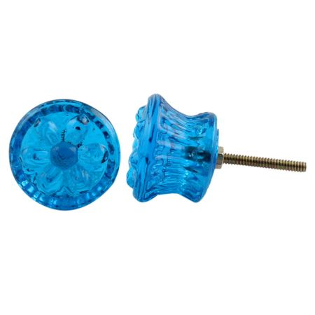 Royal Blue Power Drum Glass Drawer Knob Online