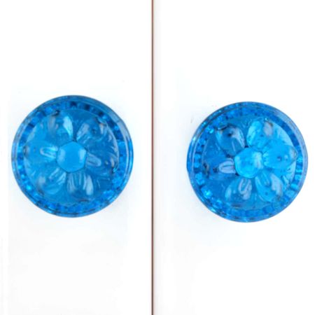 Royal Blue Power Drum Glass Drawer Knob Online