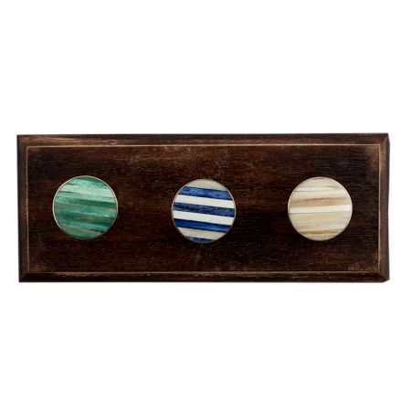 Round Mix Metal and Bone Wooden Hooks