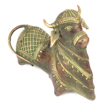 Sitting Nandi Brass Figurine in Brass