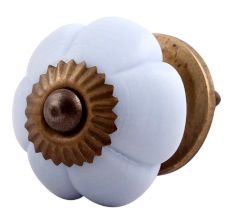 Light Grey Melon Glass Drawer Knob Online