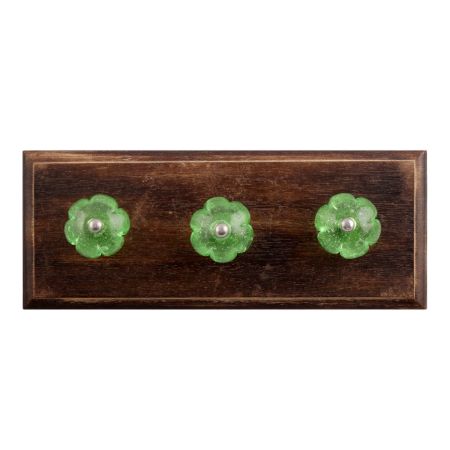 Green Melon Glass Wooden Hooks