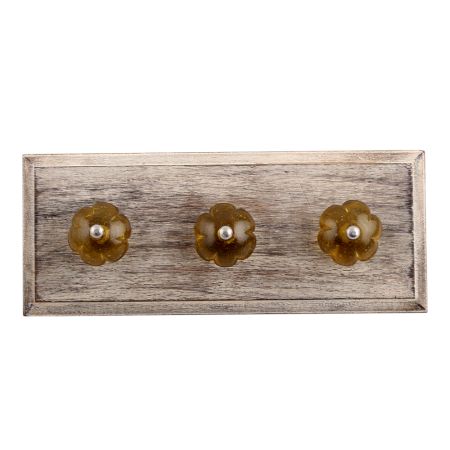 Olive Melon Glass Wooden Hooks