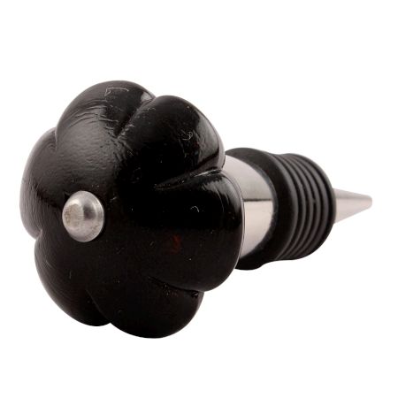 Black Melon Glass Wine Stopper