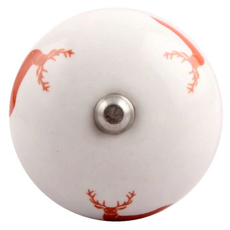 Peach Standing Rein Deer Pattern Ceramic Wine Stopper