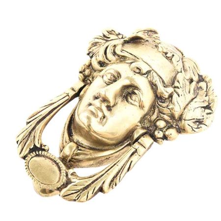 Vintage Brass Womans Head Door Knocker