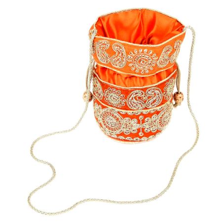 Orange Designer Potli Bag