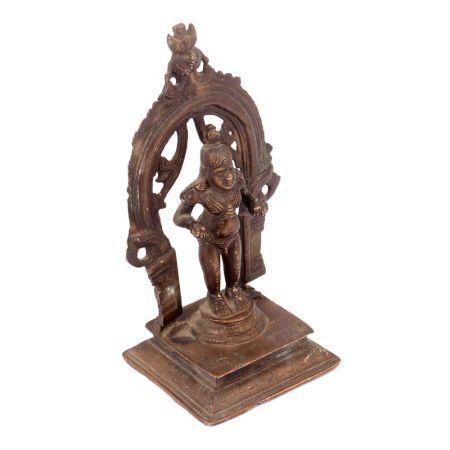 Brass Standing Vishnu Statue with Arch