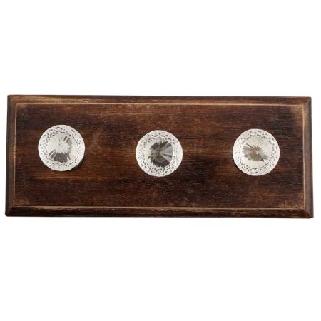 Clear Glass Cabinet Wooden Hooks
