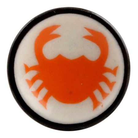 Orange Crab Ceramic Drawer Knob