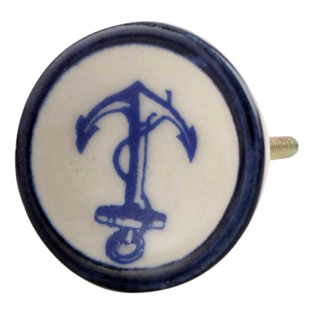 Anchor Flat Ceramic Cabinet Knob Online 
